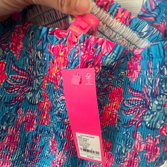 NWT Lilly Pulitzer Blue Floral Skirt Set Size Small - Picture 3 of 5